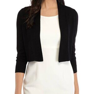Calvin Klein Black Open Front 3/4 Sleeve Shrug
